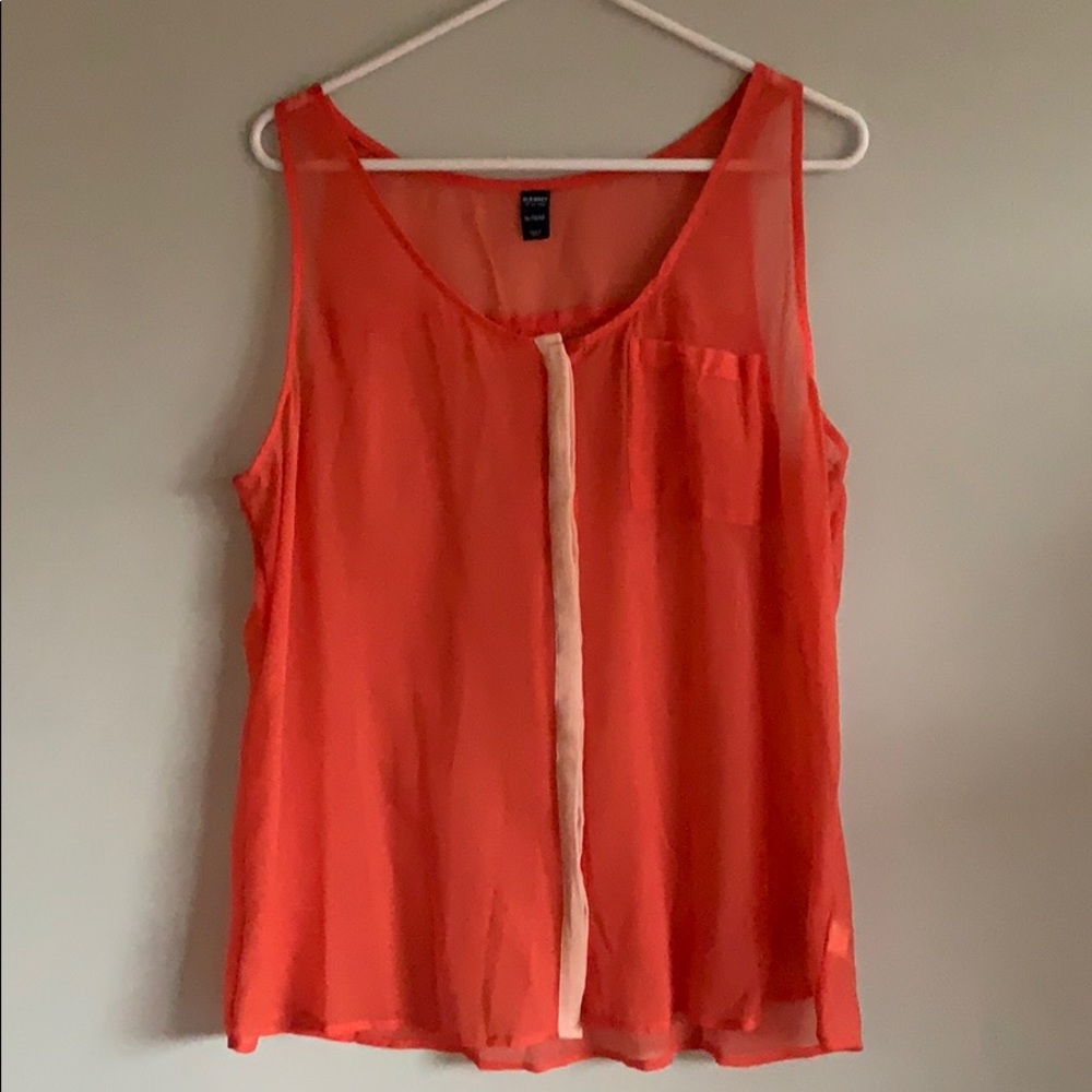 Coral Sleeveless Blouse